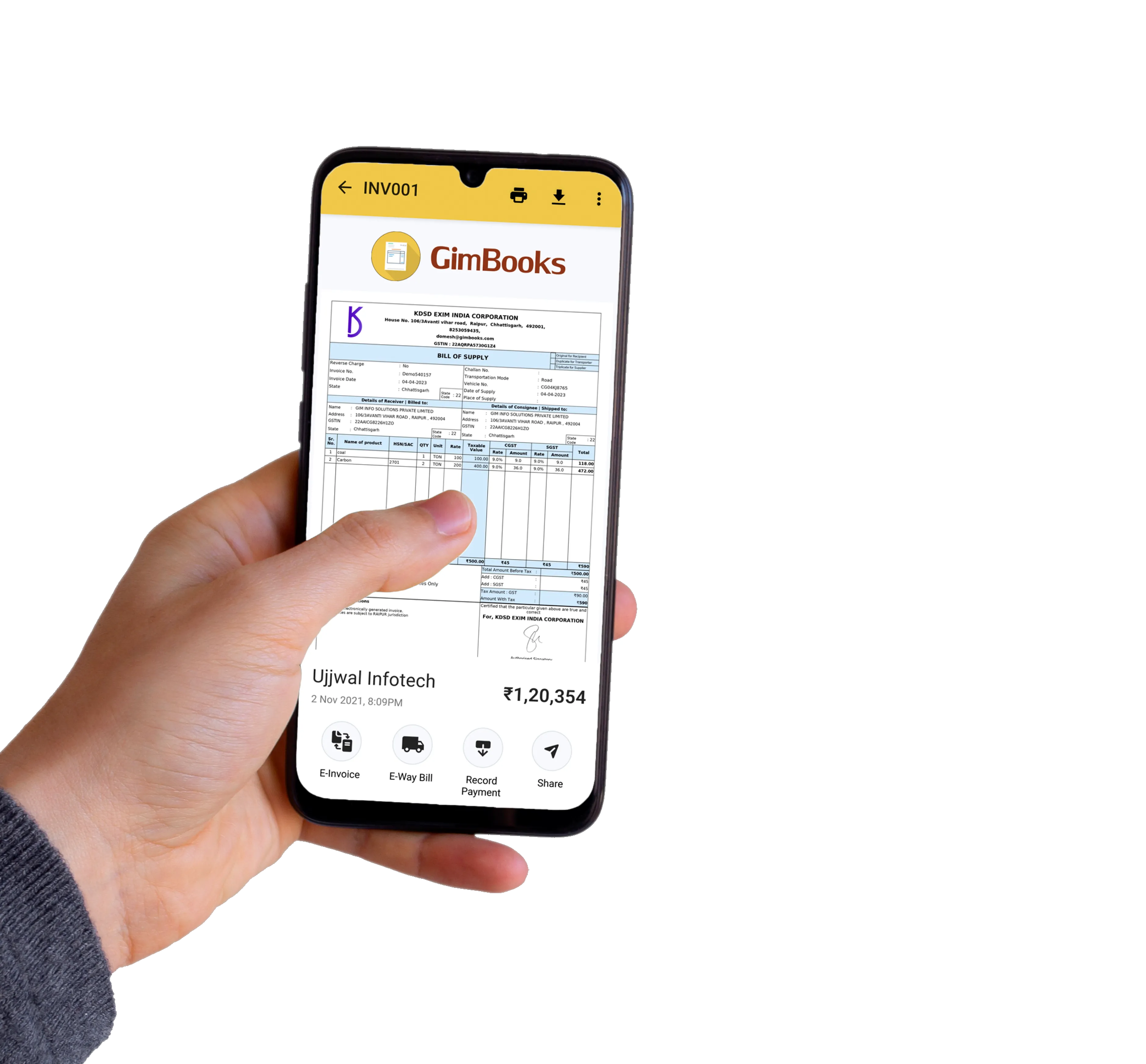 GimBooks invoice maker app