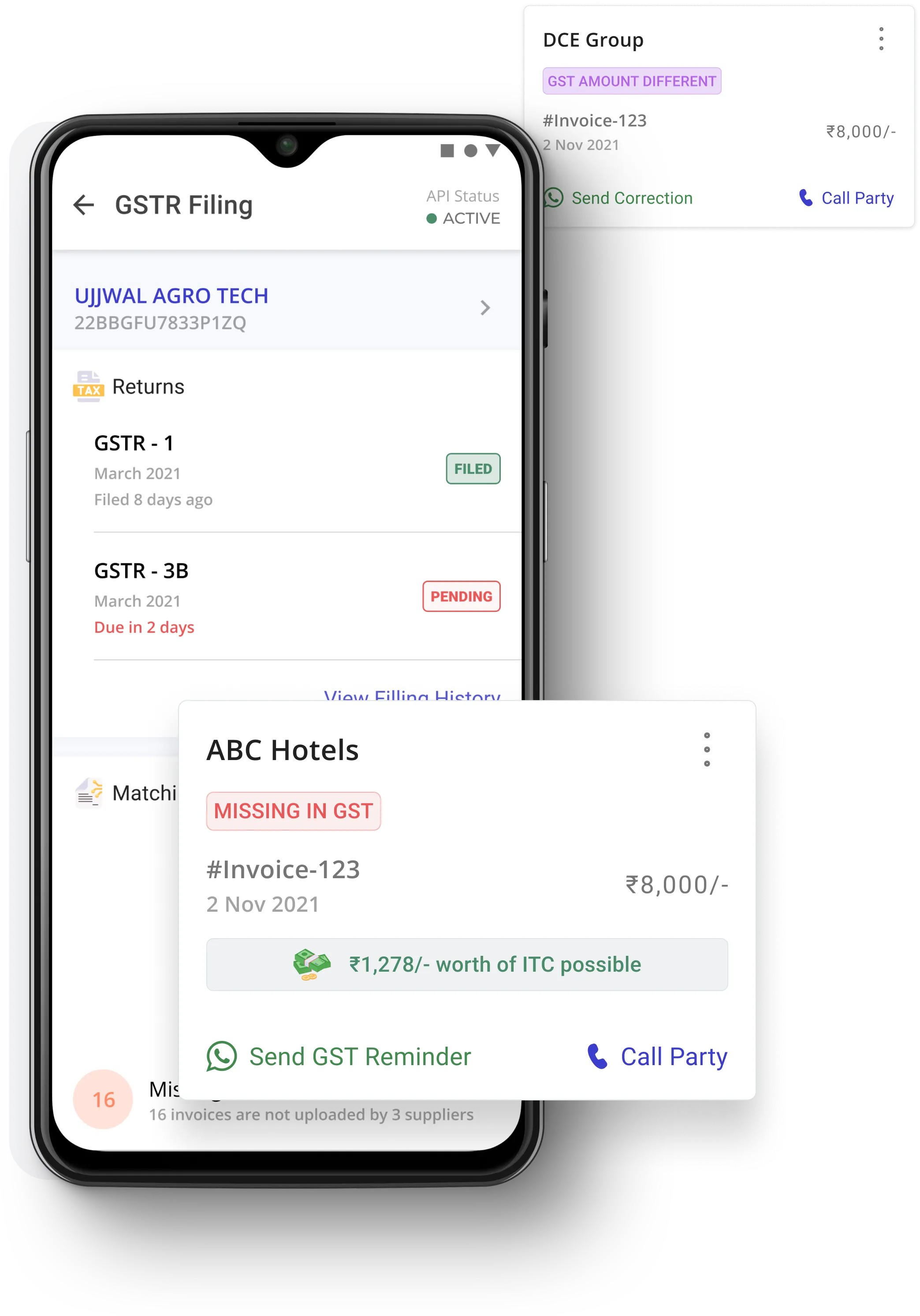GimBooks GST return filing on the mobile app